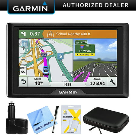 Garmin Drive 61 LM GPS Navigator with Driver Alerts – USA (010-01679-0B) w/ Accessories Bundle Includes, Dual 12V Car Charger, Hardshell Case for 7-Inch Tablets, Bamboo Stylus Mini +