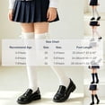 thumbnail image 3 of fnnxnal Girls Knee High Cotton Socks with Bow, Preppy School Uniform Style, Breathable Seamless Toe, Black, Size 3-4 5-6 7-8,Size 5-6T, 3 of 8