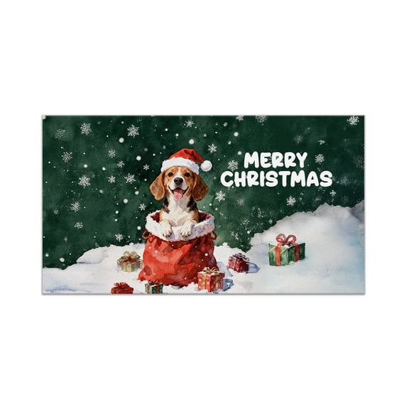 Santa Surprise Gift Beagle Merry Cheerful Christmas Doormat Beagles Dog Lover Gifts Idea Indoor Outdoor Welcome Mat - 12021