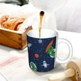 thumbnail image 3 of Yiaed Dinosaur Astronaut Print Ceramics Coffee,Large Handle Design,Extra Large Tea and Coffee Cup for Office and Home Mugs, 3 of 6