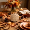 thumbnail image 2 of 1Pc Pumpkin Fall Decor, Woven Wicker Pumpkins for Home, Farmhouse Style, Autumn Thanksgiving Decorations, Fall Centerpieces for Table Porch Mantel Indoor - 6'', 2 of 6