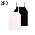 thumbnail image 4 of ITSAME Camisoles for Girls Scoop Neck Knit Cotton Tank Tops 2-Pack Kids Loose Casual Undershirts Black Size 1-2, 4 of 5