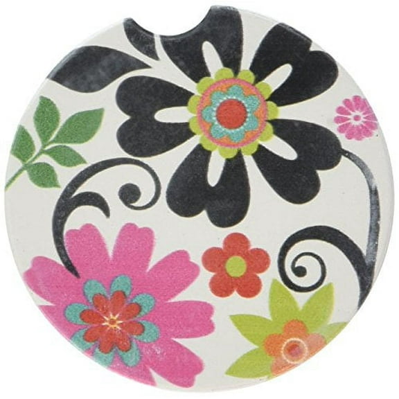 CounterArt Absorbent Stoneware Car Coaster, Metro Bold, Set of 2