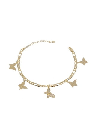 Real Gold Butterfly Anklet