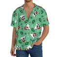 thumbnail image 3 of KLL Christmas French Bulldog Print Men's Shirt Short Sleeve Button Down Summer Cuba Beach Shirts- Small, 3 of 7