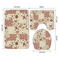 thumbnail image 3 of Pioneer Flower Floral Print Pattern Bathroom Rugs Sets 3 Piece,Toilet Cover Set,Absorbent Non Slip Bathroom Mats Sets with U-Shaped Contour Rug Toilet Rug Set, 3 of 5