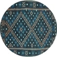 thumbnail image 1 of Ahgly Company Indoor Round Southwestern Light Blue Country Area Rugs, 5' Round, 1 of 4
