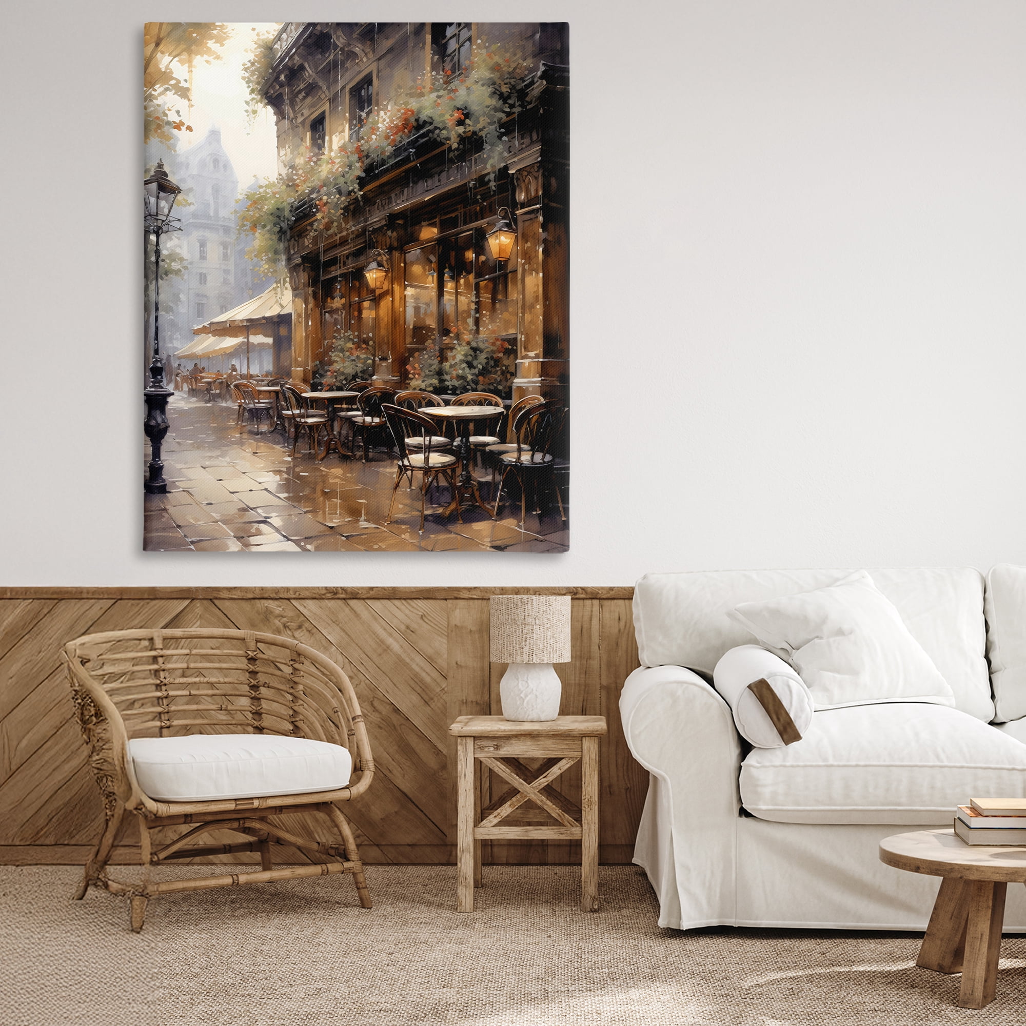 Stupell Industries Paris Street Cafe in Rain Canvas Wall Art, design by Creative Studio