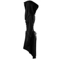 thumbnail image 3 of hirigin Women Halloween Costume Solid Color High Low Long Sleeve Hooded Dress for Party Role-playing Cosplay, 3 of 7