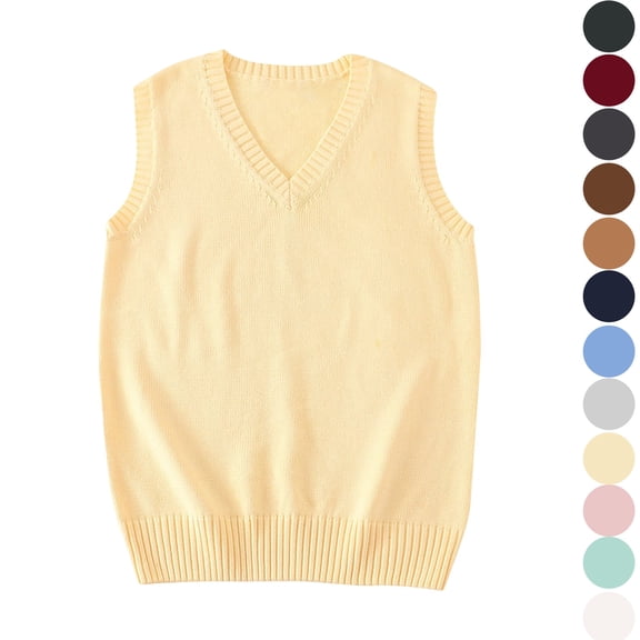 Women's V-Neck Knit Sweater Vest Sleeveless Solid Color Pullover Tank Top Cozy Fall Layering Casual Wear
