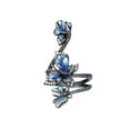 thumbnail image 1 of Flmtop Bague Réglable Élégant Design Ouvert Trois Papillons Bleus Bague Bijoux pour Fête, 1 of 10