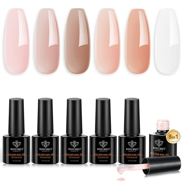 Set de esmaltes de uñas Builder Gel Modelones, 6 colores, 7 ml