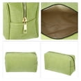 thumbnail image 3 of Women Durable Solid Color Cosmetic Bag for Vacation Camping Gym Travel Green Corduroy, 3 of 4
