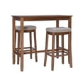 thumbnail image 3 of Contemporary Home Living 3-Piece Bar Table and Stool Set- 47.25" - Brown and Gray, 3 of 9