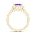 thumbnail image 2 of ANGARA Natural Oval 1.15 ct Amethyst Solitaire Ring with Diamonds in 14K Yellow Gold for Women (Size-8x6mm) | February Birthstone, Anniversary, Jewelry Gift for Women | Natural Amethyst Ring, 2 of 9