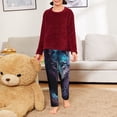 thumbnail image 6 of Xecao Purple Sky Wolf Print Teenagers' Pajama Pants Long Sleep Pants Soft Elastic Waist Pajama Bottoms Elastic waist with 2 Pockets 5-16 Years-XS(5-6), 6 of 6