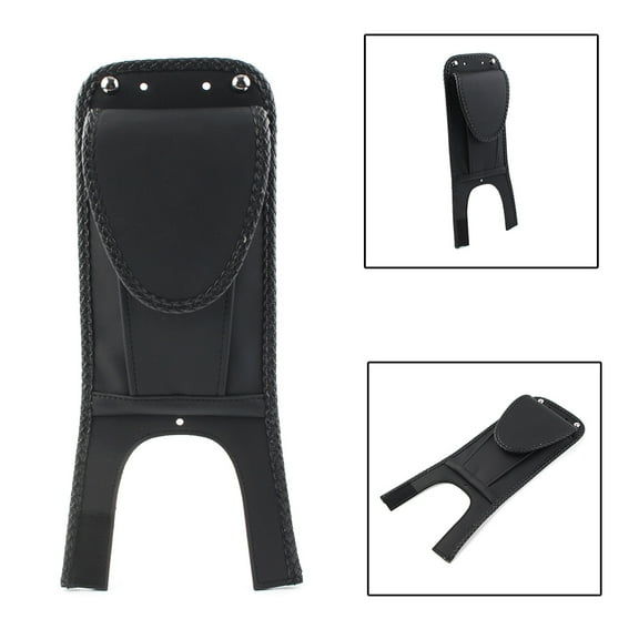 BFY Motorcycle Tank Bib W/ Pouch  Black leather for Harley Davidson Softail Fat Boy FXST FXSTB FLST