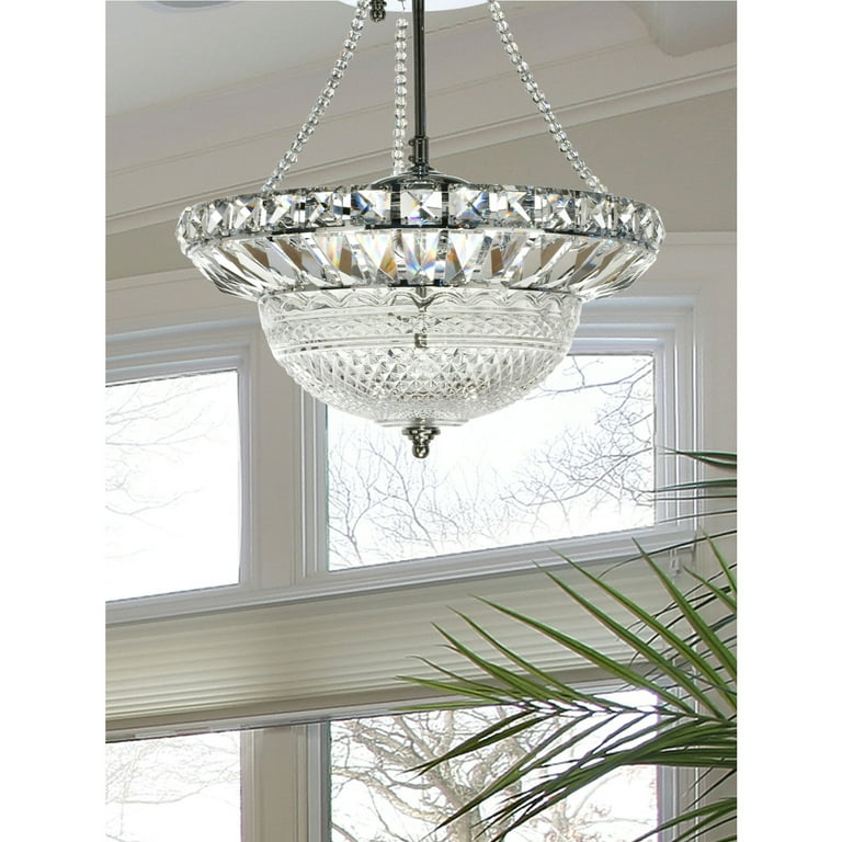 GH13385-Dale Tiffany Lighting-Three Light Pendant-Polished Chrome