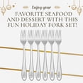 thumbnail image 5 of Spode Christmas Tree Cocktail Forks (Set of 6) - 6.8-Inch Appetizer and Dessert Forks, 18/10 Stainless Steel Flatware, Salad Forks for Christmas Appetizers & Small Plates, Holiday Table Settings, 5 of 7