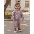 thumbnail image 5 of Miaouyo 0-4T Toddler Baby Girls Fall Clothing Set Fashionable Long Sleeve Dot Pullover with Pants 2 Pcs Fall Outfit, 5 of 9