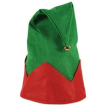 16" Red and Green Felt Elf Hat