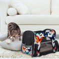 thumbnail image 7 of Flower Butterfly Fabric Pet Bag with 900D Oxford Cloth Base and Nylon Webbing - Large Size 17x10x11.8 in - Ideal for Travel and Outdoor Activities, 7 of 7