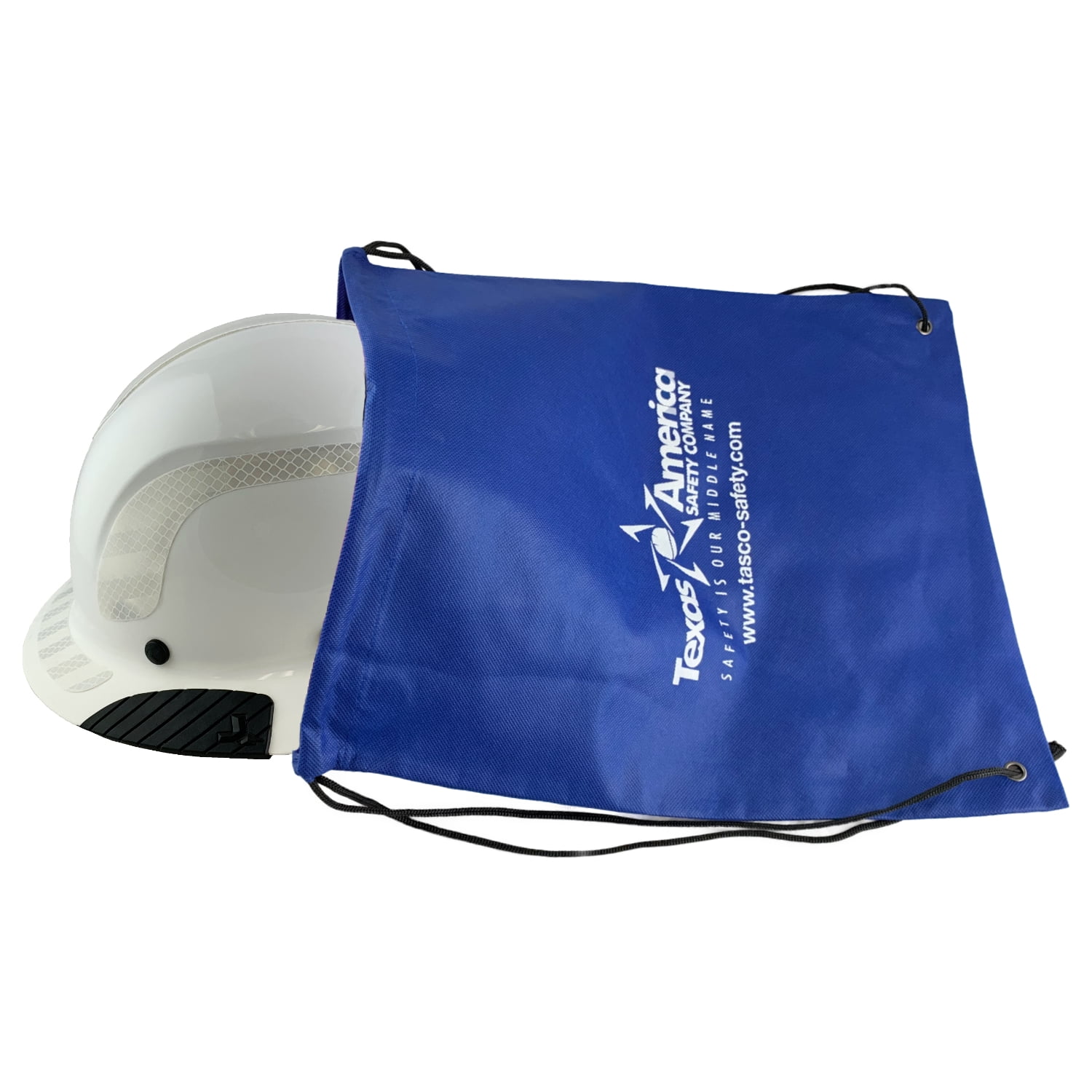 Lift Safety Helmet - Actual Carbon Fiber Full Brim Hard Hat - White with White Reflective Decals with Hard Hat Tote Bag