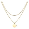 thumbnail image 1 of Corazón de la moda de las mujeres Letra Collar Cadena 26 Circular Doble Capa Cuello, 1 of 5