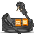 thumbnail image 1 of Cable de extensión Bindmaster Flat de 4,5 m para interiores, UL, 3 puntas, negro, paquete de 3, 1 of 1