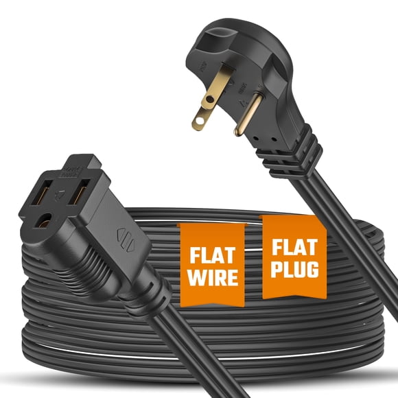 Cable de extensión Bindmaster Flat de 4,5 m para interiores, UL, 3 puntas, negro, paquete de 3