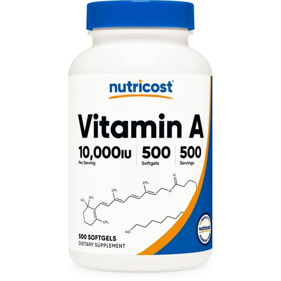 Nutricost Vitamin A 10,000 IU, 500 SoftGels Supplement
