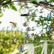 sruoe Hummingbird Feeder, Hummingbird Feeders for Outdoors Hanging, Window Hummingbird Feeder for Birds Patio Garden Family Decorative Viewing, Glass