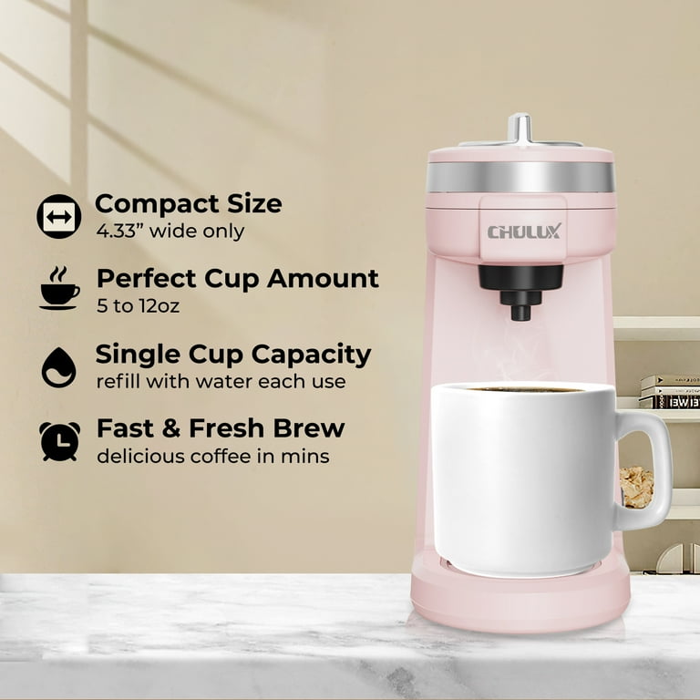 CHULUX Single Serve Coffee Maker for K pod and Ground Coffee