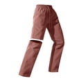 thumbnail image 5 of Hudaneo Girls Cargo Hiking Pants Kid Convertible Zip-Off Outdoor Pants with Drawstring & Pockets Water Resistant Joggers, Pink 7-8 Years, 5 of 6