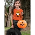thumbnail image 2 of Halloween Girl W Pumpkin Costume T-Shirt Toddler -Image by Shutterstock,  4 Toddler, 2 of 4