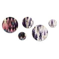 thumbnail image 3 of Designart "Pink & Blue Art Deco Elegance" Damask Round Wall Art Set Of 5 - Pink Bohemian Wall Living Room Decor Set, 3 of 6