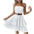 thumbnail image 2 of Robe Sans Bretelles, Robe d'Été à Manches Longues pour Femmes pour les Vacances et le Quotidien, Robe en Polyester Imprimé, 2 of 9