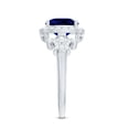 thumbnail image 4 of Rosec Jewels Lab Created Blue Sapphire Halo Ring with Diamond for Women - 8 mm, 925 Sterling Silver, US 6.00, 4 of 9
