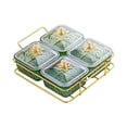 thumbnail image 2 of veasfak Candy Nut Serving Container Divided Serving Dishes for Dried Fruit Appetizer 4 Grid Green, 2 of 9