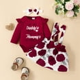thumbnail image 3 of SILVERCELL Newborn Girl 3PCS Outfits Baby Floral Mini Skirt Ruffle Romper Cute Bowknot Headband Sets, 3 of 12
