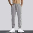 thumbnail image 2 of Momasggi Men's Cargo Sweatpants Casual Drawstring Elastic Waist Sweatpant Lounge Athletic Pants Baggy Workout Joggers with Pockets Gray 2XL, 2 of 9