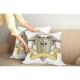 thumbnail image 3 of Ambesonne Yellow Throw Pillow Cover 2 Pack, Shield Dragon Medieval, 20", Yellow White, 3 of 6