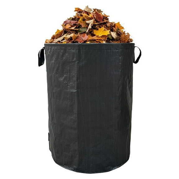 Yard Leaf Bags,Heavy Duty Reusable Collapsible Lawn Garbage Can Portable Self-Standing with Reinforced Handles, Black