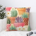 thumbnail image 4 of Fuzoiu Succulent And Cactus Print Square Pillow Cover,Hidden Zipper Design,Luxury Square Pillow Case, Throw Pillow,Couch Cushion-26"x26", 4 of 7