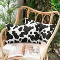 thumbnail image 5 of Set Of 4 Cow Spots Pillow Covers 12x20 Inch Linen Decorative Square Throw Pillow Covers for Home Sofa Bedroom Outdoor Indoor, 5 of 7