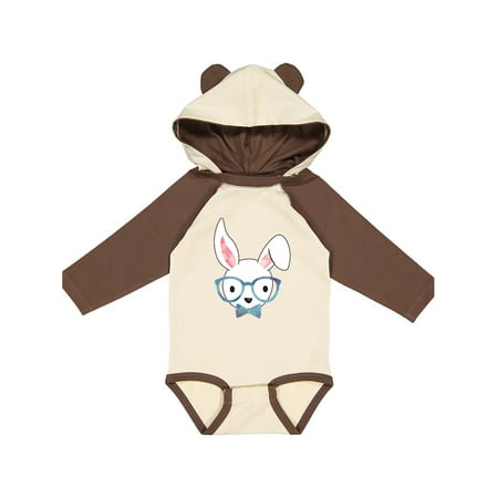 

Inktastic Cute Hipster Bunny Blue Gift Baby Boy or Baby Girl Long Sleeve Bodysuit