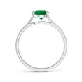thumbnail image 2 of ANGARA Natural One Sided Split Shank Round Emerald Solitaire Engagement Ring in 14K White Gold for Women (Size-6mm) | May Birthstone, Anniversary, Jewelry Gift for Women | Natural Emerald Ring, 2 of 8