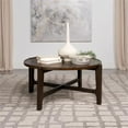 thumbnail image 6 of Pemberly Row Transitional Round Solid Wood Coffee Table in Dark Brown, 6 of 7