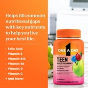 One A Day Teen Girl Multivitamin, Teen Gummy Vitamins for Girls, Skin Health Support 60 Count