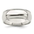 thumbnail image 6 of 925 Sterling Silver 7mm Half Round Milgrain Band Ring Size 13, 6 of 7